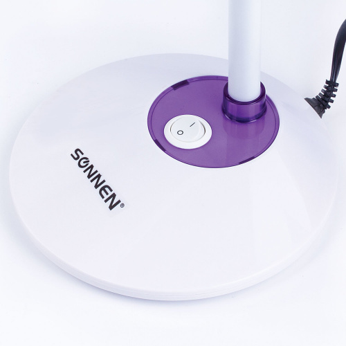 Светильник настольный SONNEN, на подставке, цоколь, белый/фиолетовый фото 2