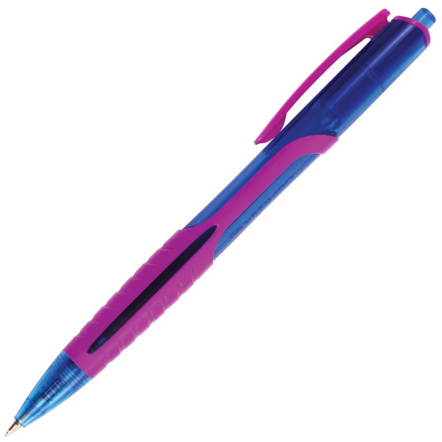 Ручка шариковая масляная автоматическая BRAUBERG "Phantom color", линия письма 0,35 мм, синяя фото 7