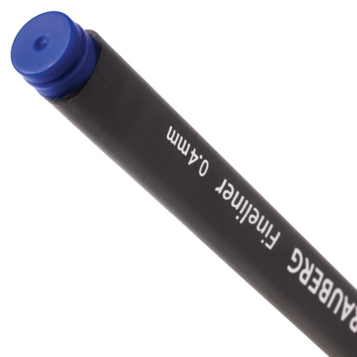 Ручка капиллярная (линер) BRAUBERG "Carbon", трехгранная, линия письма 0,4 мм, синяя фото 8