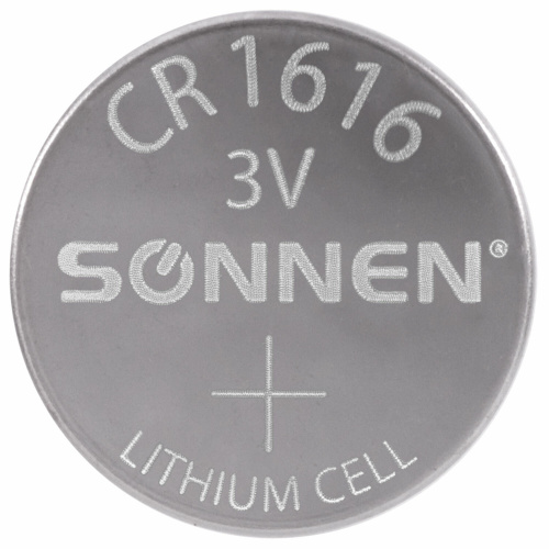Батарейка литиевая CR1616 1 шт. "таблетка, дисковая, кнопочная", SONNEN Lithium, в блистере, 455598 фото 4