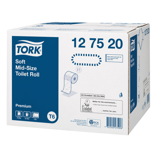 Бумага туалетная 90 м, TORK (Система Т6), комплект 27 шт., Premium, 2-слойная, белая фото 2