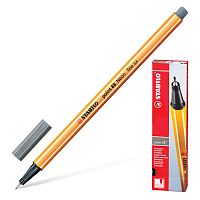 Ручка капиллярная (линер) STABILO "Point 88", корпус оранжевый, темно-серая
