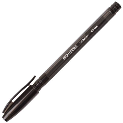 Ручка гелевая BRAUBERG "Income", корпус тонированный, линия письма 0,35 мм, черная фото 3