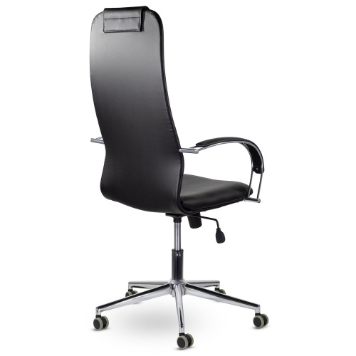Кресло офисное BRABIX "Pilot EX-610 CH" premium, хром, кожзам, черное фото 4