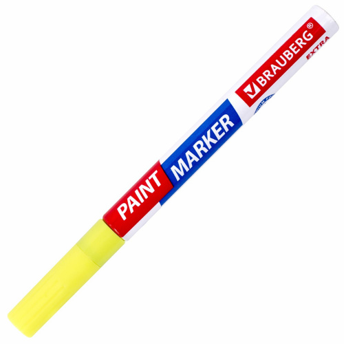 Маркер-краска лаковый BRAUBERG EXTRA (paint marker), 2 мм, желтый фото 8