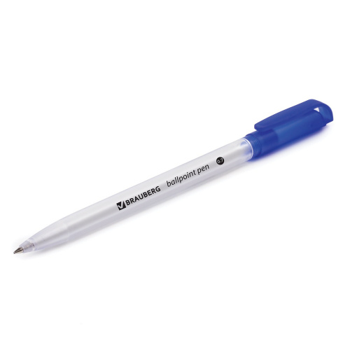 Ручка шариковая масляная BRAUBERG "Olive Pen", корпус прозрачный, 0,7 мм, линия 0,35 мм, синяя фото 6