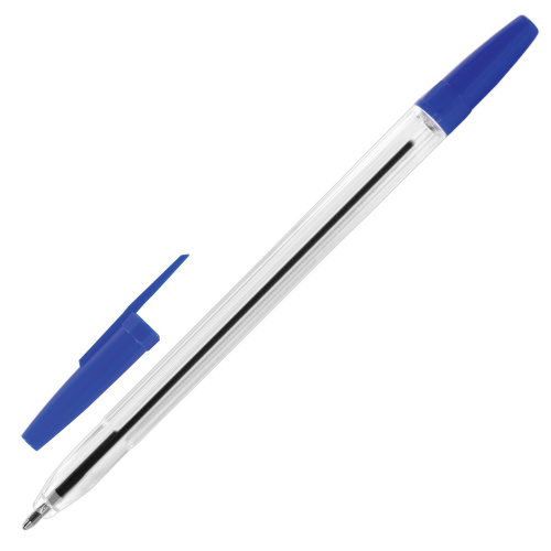 Ручка шариковая STAFF C-51, синяя, корпус прозрачный, линия письма 0,5 мм фото 8