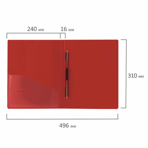 Папка BRAUBERG "Contract", с металлич скоросшивателем и внутрен карманом, до 100 л., 0,7 мм, красная фото 9