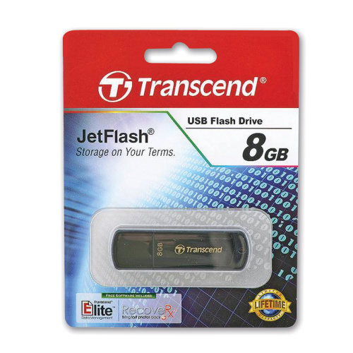 Флеш-диск TRANSCEND Jet Flash 350, 8 GB, USB 2.0, черный фото 3
