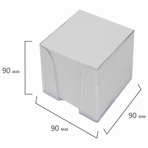 Блок для записей STAFF, в подставке прозрачной, куб 9х9х9 см, белизна 70-80%, белый фото 2