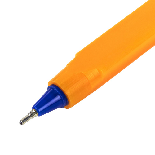 Ручка шариковая масляная STAFF EVERYDAY, трехгранная, корпус оранжевый, синяя фото 9
