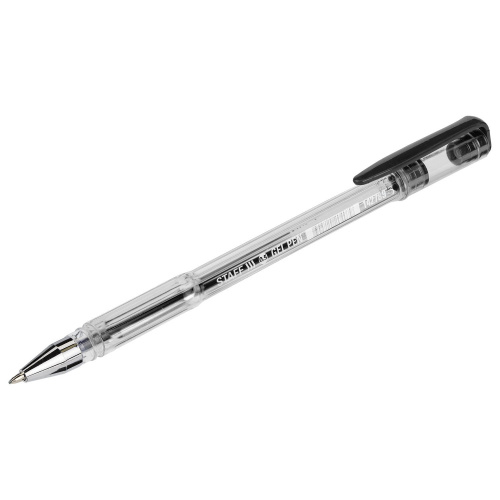 Ручка гелевая STAFF "Basic", черная, корпус прозрачный, хромированные детали, линия письма 0,35 мм фото 6