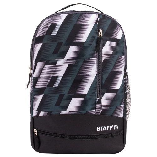 Рюкзак STAFF STRIKE, 45х27х12 см, универсальный, 3 кармана, черно-серый фото 2