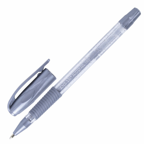 Ручка гелевая PENSAN "Glitter Gel", чернила с блестками, линия письма 0,5 мм, дисплей, черная фото 3