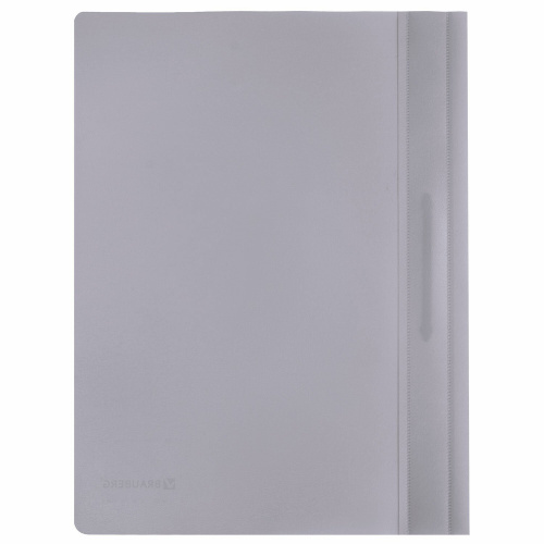 Скоросшиватель пластиковый BRAUBERG, А4, 130/180 мкм, серый фото 9