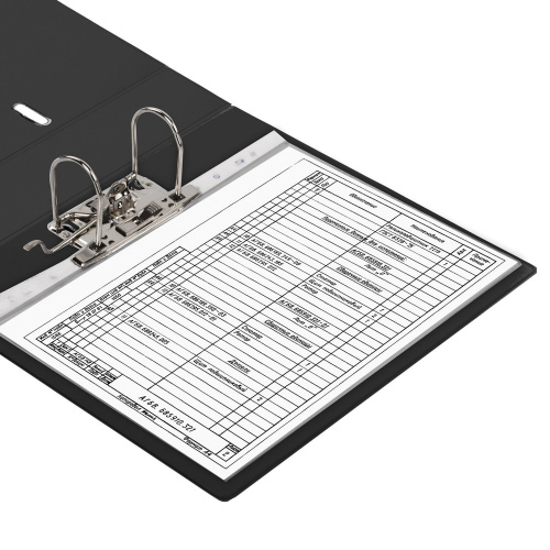 Папка-регистратор BRAUBERG, с двухсторонним покрытием из ПВХ, 70 мм, черная фото 6