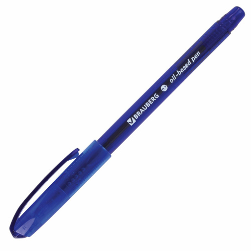 Ручка шариковая масляная BRAUBERG "Flight", корпус синий, линия письма 0,35 мм, синяя фото 3