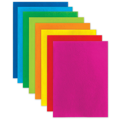 Цветной фетр для творчества ОСТРОВ СОКРОВИЩ, А4, 8 листов, 8 цветов, толщина 2 мм, яркие цвета фото 2