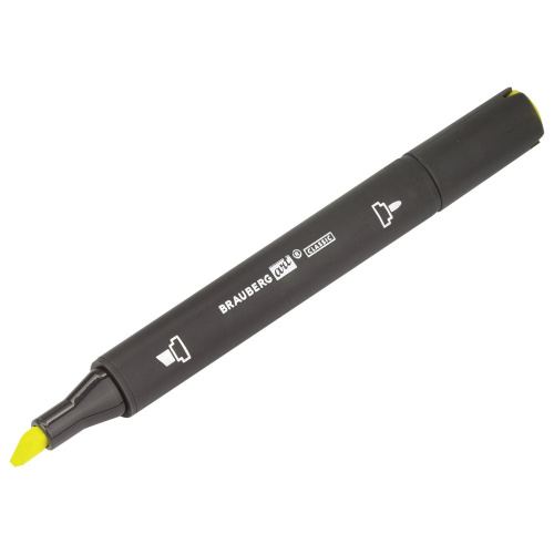 Маркер для скетчинга двусторонний BRAUBERG ART CLASSIC, 1 мм-6 мм , желтый флуоресцентный фото 6