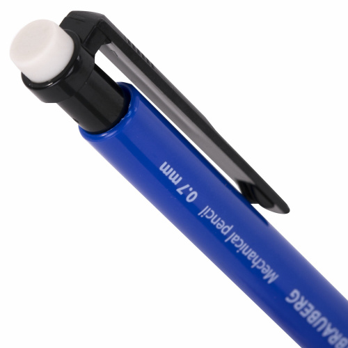 Карандаш механический BRAUBERG "Comfort", 0,7 мм, ластик, резиновый грип, корпус синий фото 6