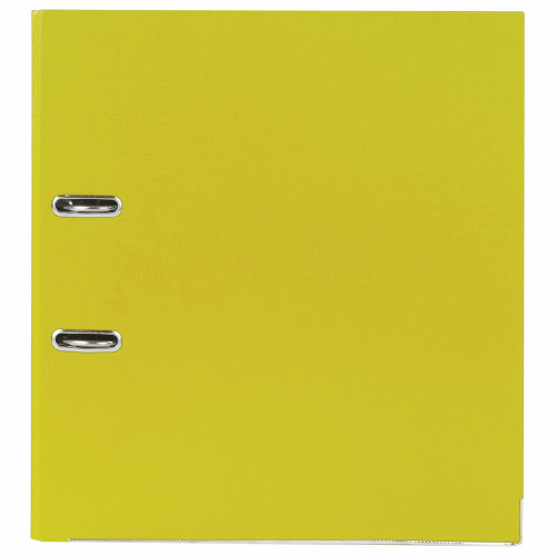 Папка-регистратор BRAUBERG, покрытие пластик, 75 мм, с уголком, желтая фото 8