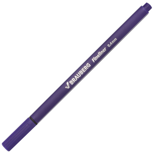 Ручка капиллярная (линер) BRAUBERG "Aero", трехгранная, линия письма 0,4 мм, фиолетовая фото 9