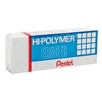 Ластик PENTEL "HI-POLYMER ERASER", 35х16х11,5 мм, белый, прямоугольный, картонный держатель
