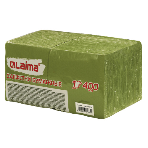 Салфетки бумажные LAIMA "Big Pack" 24х24 см, 400 шт. / пач, зелёные, 100% целлюлоза фото 7