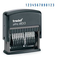 Нумератор TRODAT, 13-разрядный, оттиск 42х3,8 мм, синий, корпус черный