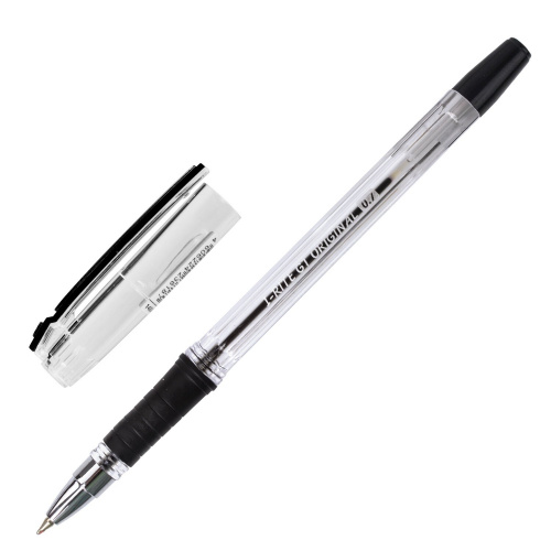 Ручка шариковая масляная с грипом BRAUBERG "i-Rite GT", корпус прозрачный, узел 0,7 мм, черная фото 9