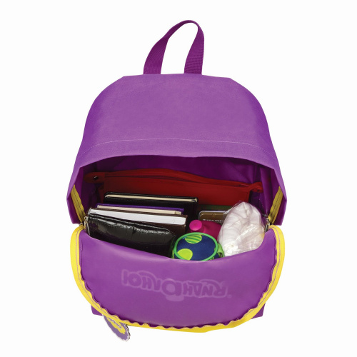 Рюкзак ЮНЛАНДИЯ, 44х30х14 см, с брелоком, универсальный, фиолетовый фото 6