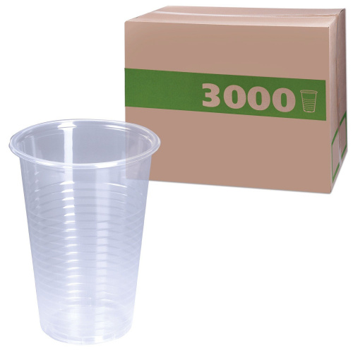 Одноразовые стаканы NO NAME, 200мл, 3000 шт., прозрачные