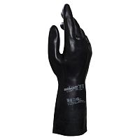 Перчатки латексно-неопреновые MAPA Technic/UltraNeo 420, хлопчатобумажные, размер 7 (S), черные