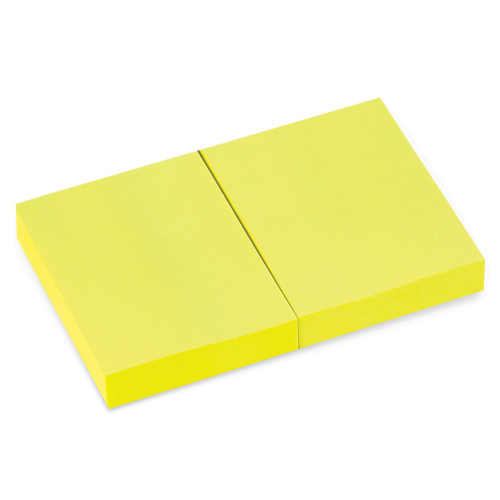 Блок самоклеящийся (стикеры), BRAUBERG, 38х51 мм, 90 листов, 2 шт., желтый фото 2