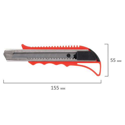 Нож канцелярский STAFF "Profit", 18 мм, усиленный, металлические направляющие, автофиксатор фото 9