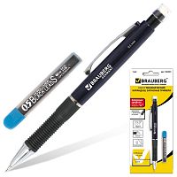 Набор BRAUBERG "Modern", механический карандаш, корпус синий + грифели НВ, 0,5 мм, 12 штук, блистер