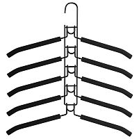Вешалка-плечики трансформер BRABIX, 5 плечиков, металл с покрытием, черные