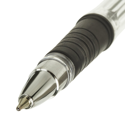 Ручка шариковая масляная с грипом BRAUBERG "i-Rite GT", корпус прозрачный, узел 0,7 мм, черная фото 6
