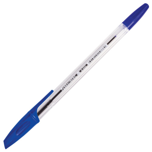 Ручка шариковая BRAUBERG "X-333", корпус прозрачный, узел 0,7 мм, линия письма 0,35 мм, синяя фото 3