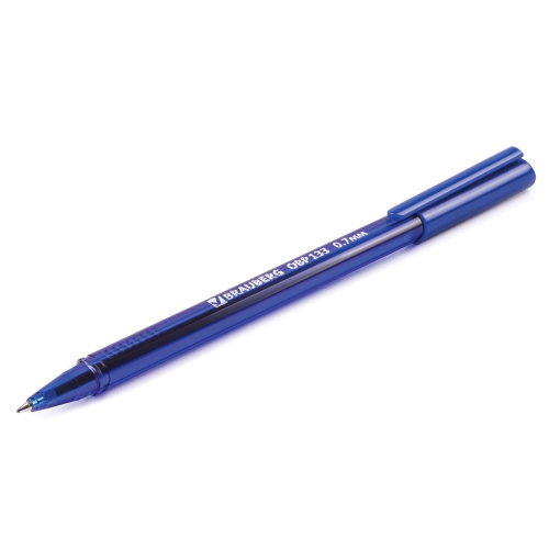 Ручка шариковая масляная BRAUBERG "Marine", корпус тонированный синий, линия письма 0,35 мм, синяя фото 10