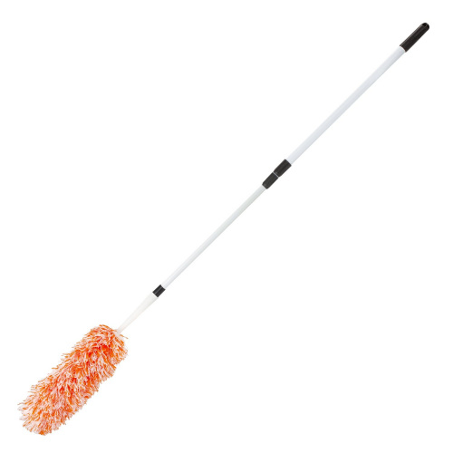 Пипидастр для уборки пыли LAIMA, метелка 30 см, рукоятка телескопическая 160 см, оранжевая фото 7