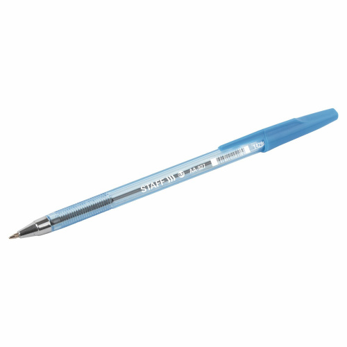 Ручка шариковая STAFF AA-927, синяя, корпус тонированный, хромированные детали, линия 0,35 мм фото 4