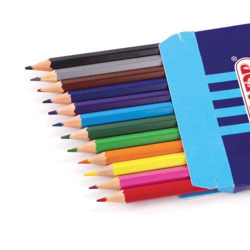 Карандаши цветные ПИФАГОР "ЖИРАФ", 12 цветов, пластиковые, классические заточенные фото 4