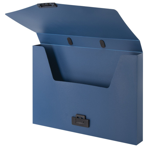 Портфель пластиковый STAFF, А4, без отделений, синий фото 5