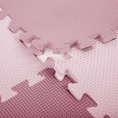 Коврик-пазл напольный ЮНЛАНДИЯ, 0,9х0,9 м, 9 элементов 30х30 см, толщина 1 см, мягкий, розовый фото 5