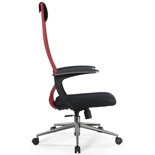 Кресло офисное BRABIX PREMIUM "Ultimate EX-801" хром, плотная двойная сетка Х2, черное/красное, 532921 фото 3