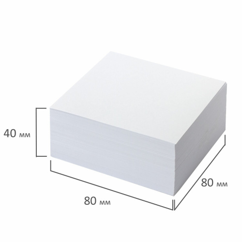 Блок для записей BRAUBERG, проклеенный, куб 8х8х4, белизна 90-92%, белый фото 3