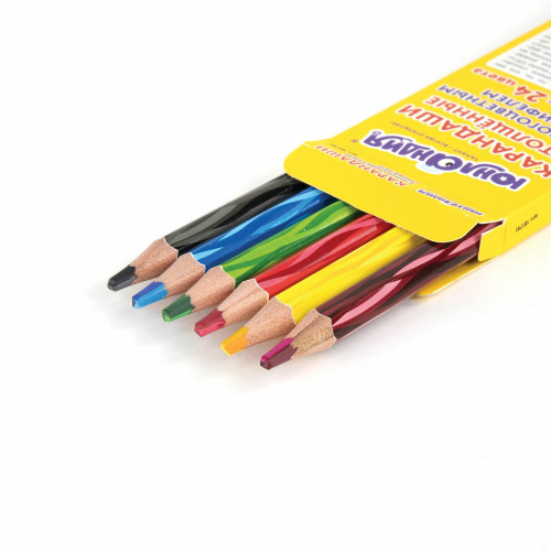 Карандаши с многоцветным грифелем ЮНЛАНДИЯ "MAGIC", 6 штук, 24 цвета, утолщенные фото 3