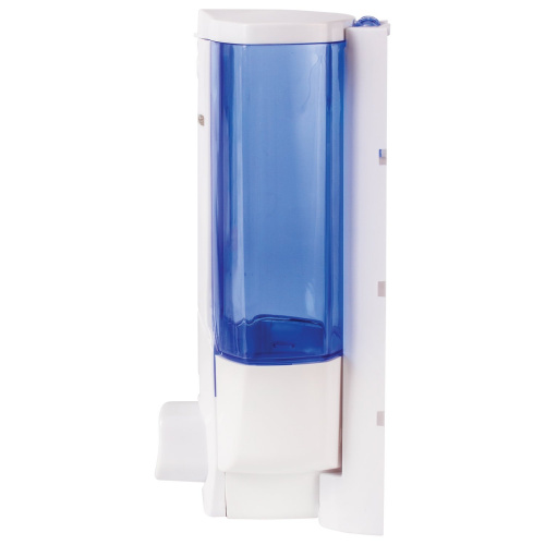 Диспенсер для жидкого мыла LAIMA, 0,38 л., белый (тонированный), ABS-пластик, наливной фото 2