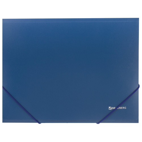 Папка на резинках BRAUBERG, стандарт, до 300 листов, 0,5 мм, синяя фото 2